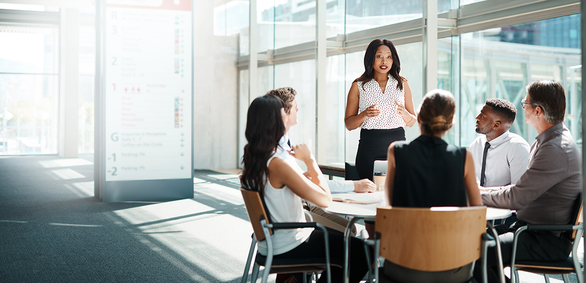 Professional female CPA working from home office