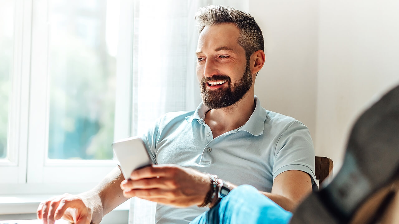 Professional male CPA working from his home office