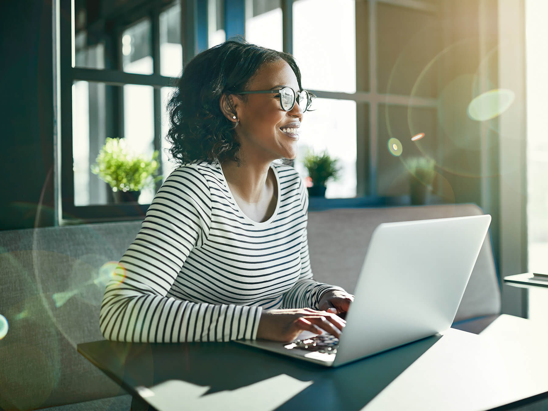 Professional female CPA on laptop